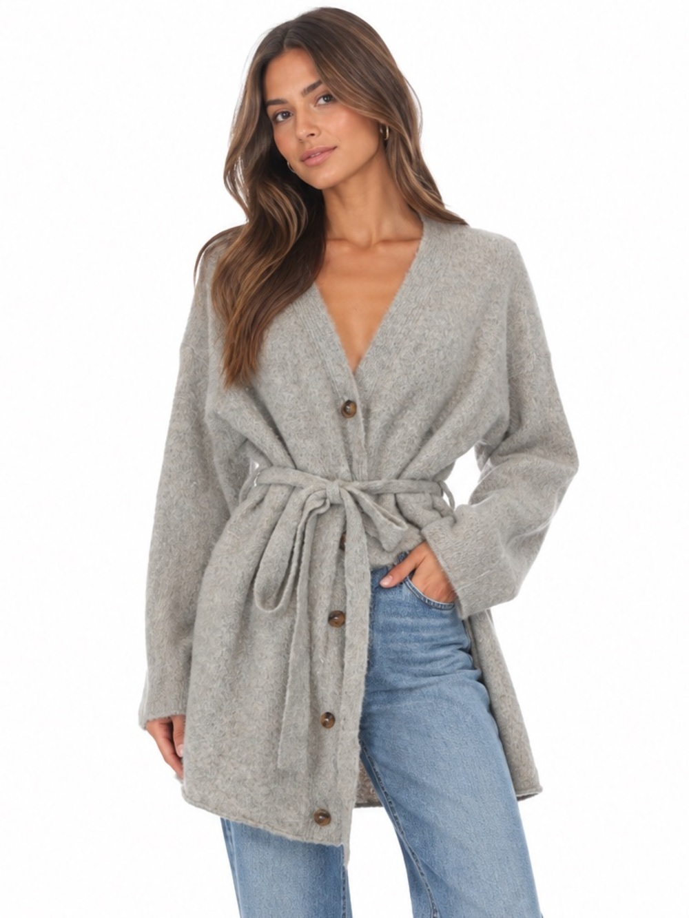 12th Tribe Grey Button Down Cardigan - Size S